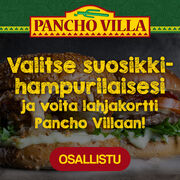 Valitse suosikkiburgerisi ja voita 50€ lahjakortti Pancho Villaan!